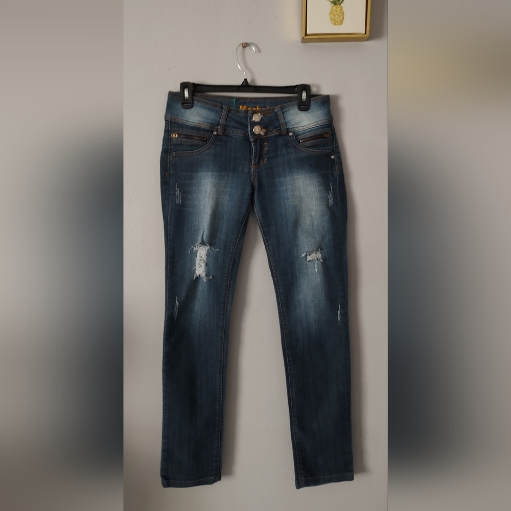 Mashai Millennium Jeans Women Size 10 Style Skinny Ripped Low Rise New Out targs